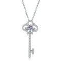 Vintage 3.5cm Key Pendant 1/2CT Moissanite Necklace