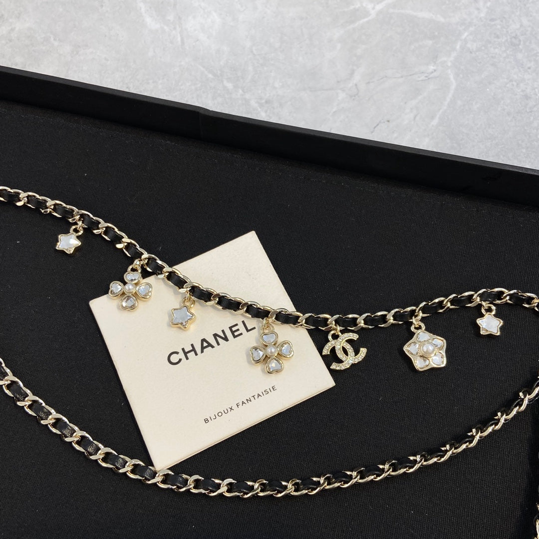 Chanel Black Leather Waist Band