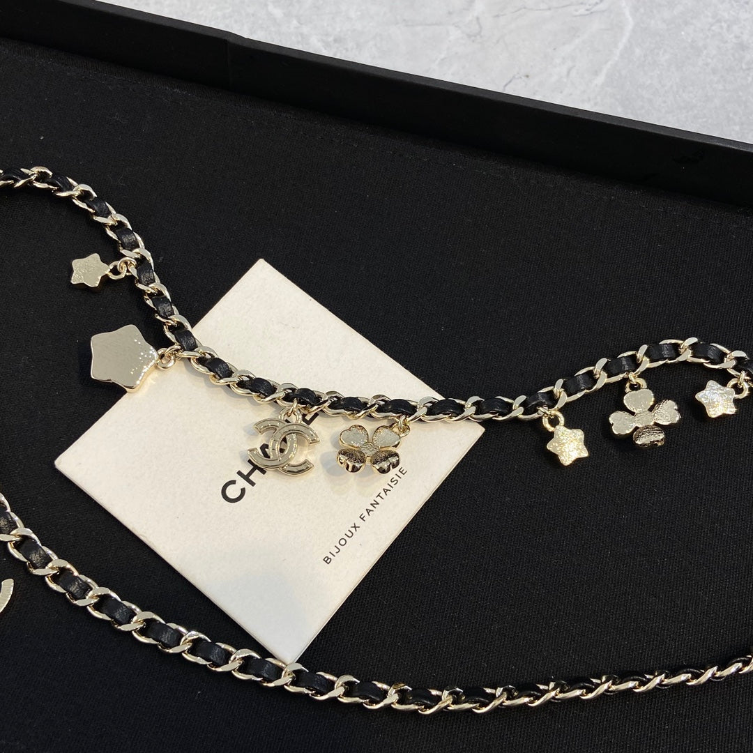 Chanel Black Leather Waist Band