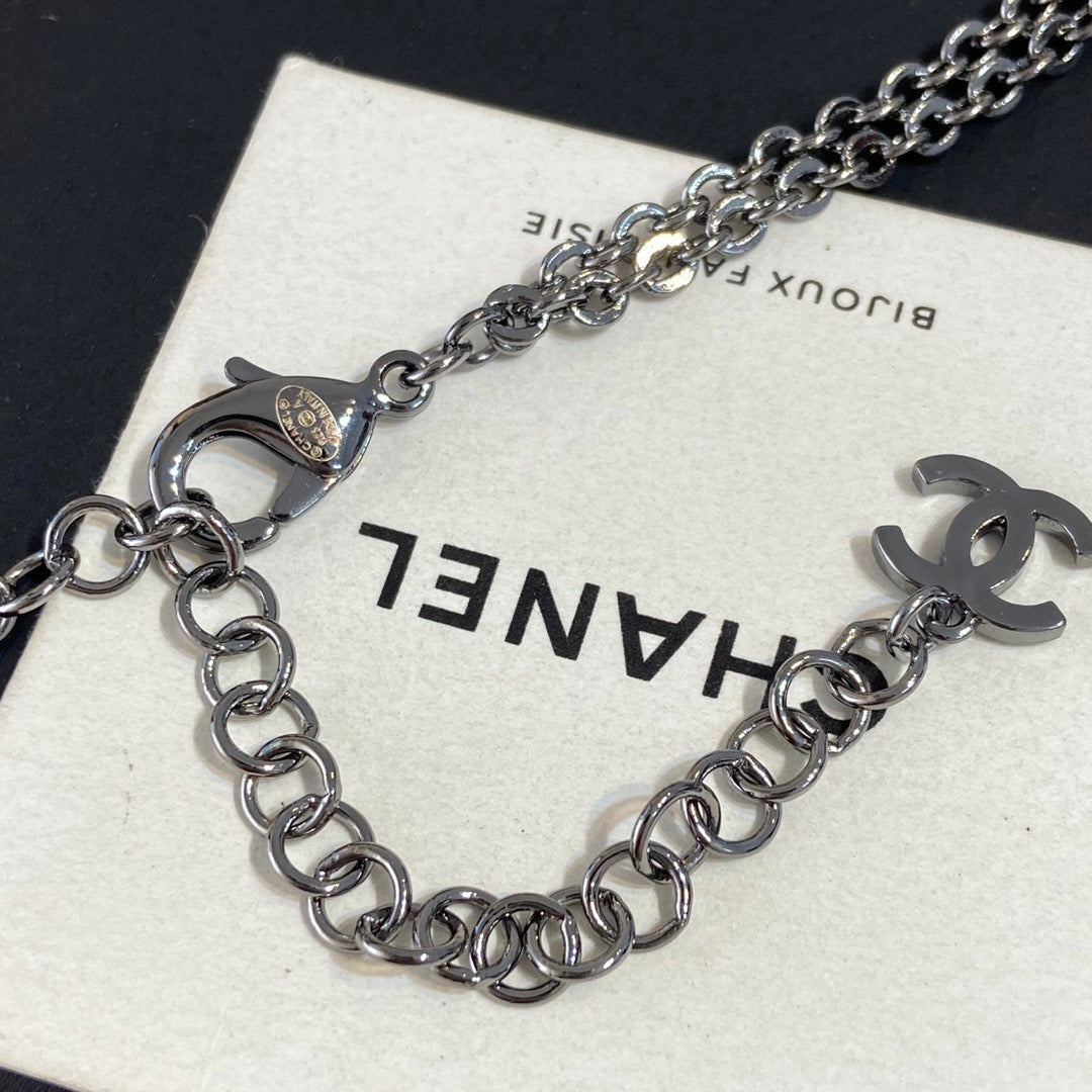 Chanel Double Layer Bowknot Chain Necklace