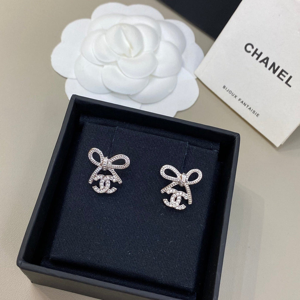 Chanel Bowknot Diamond Earrings