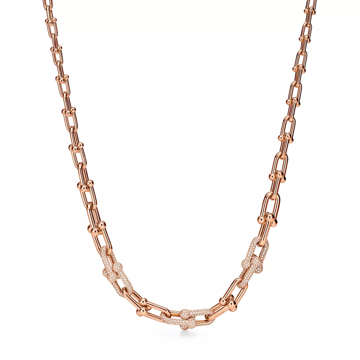 Tiffany HardWear Graduated Link Necklace with Pavé Diamonds