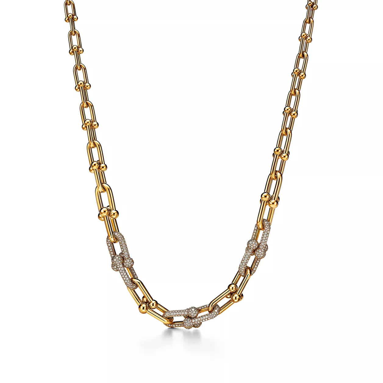 Tiffany HardWear Graduated Link Necklace with Pavé Diamonds