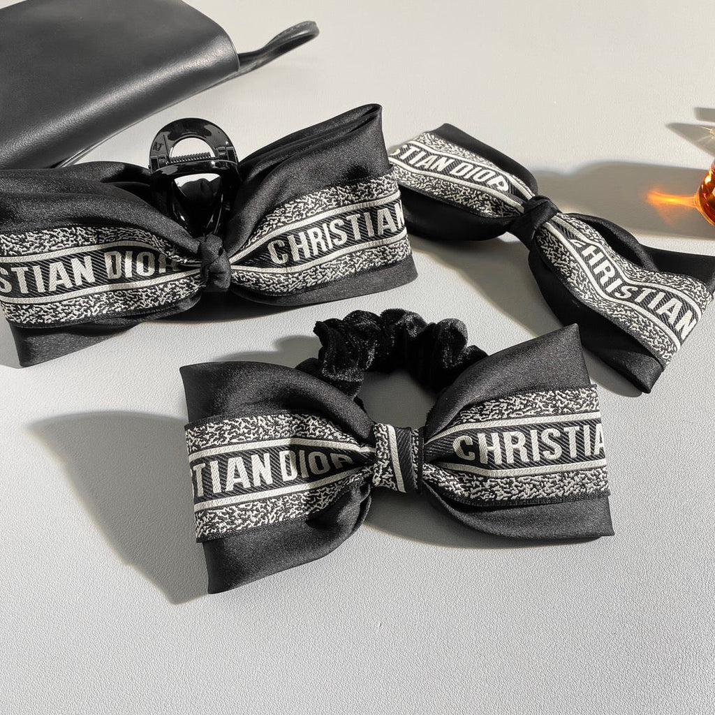 Dior Black White Bowknot Hair Accessory