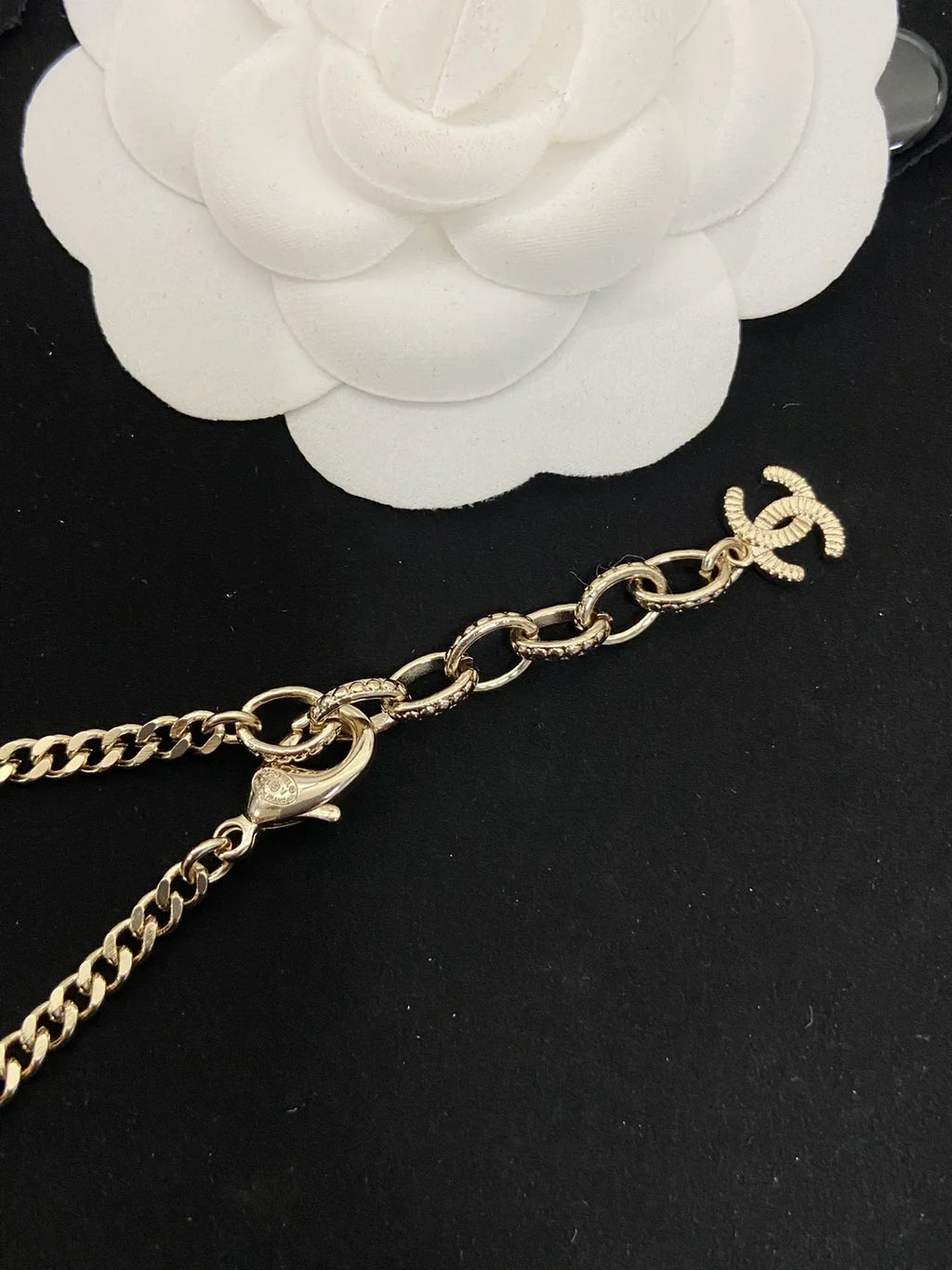 Chanel Black Heart Pendant Necklace