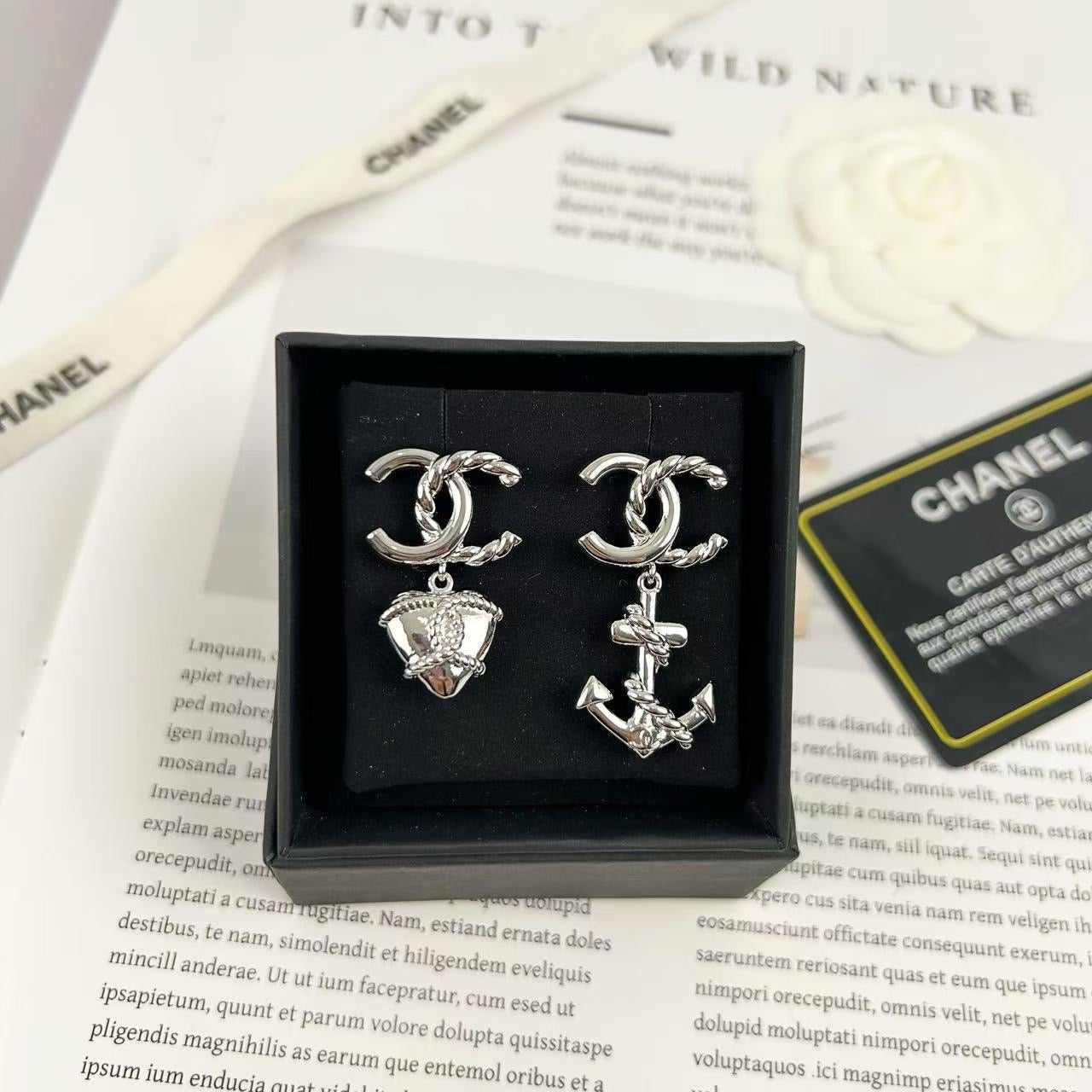 Chanel Heart Anchor Earrings