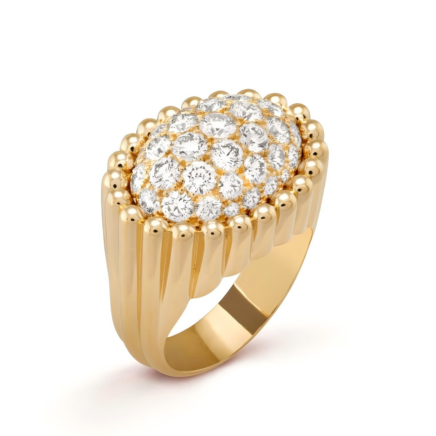 Perlée diamonds pavé ring