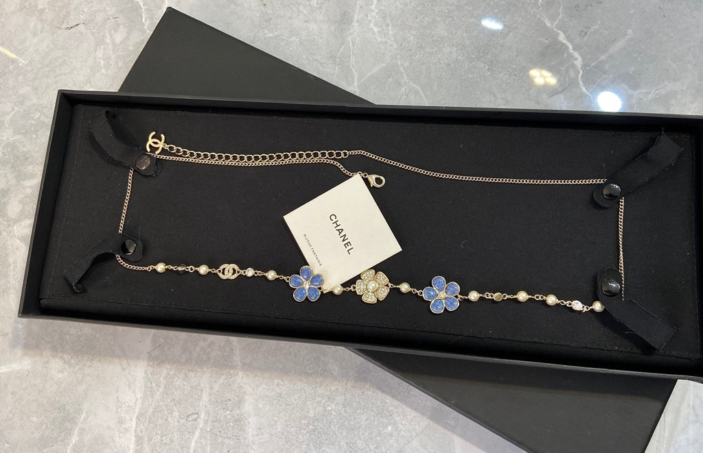 Chanel Blue Flower Waist Band