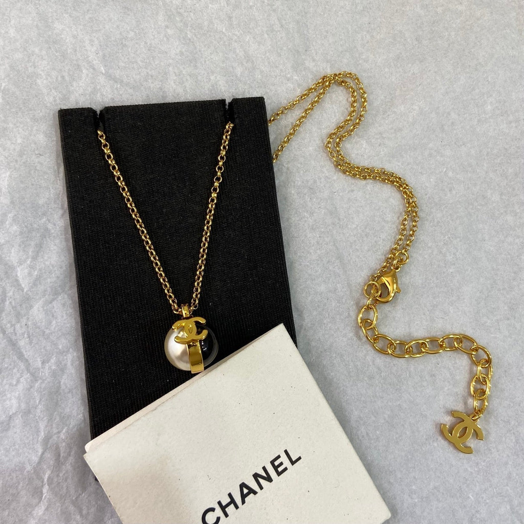 Chanel Double C Pearl Necklace