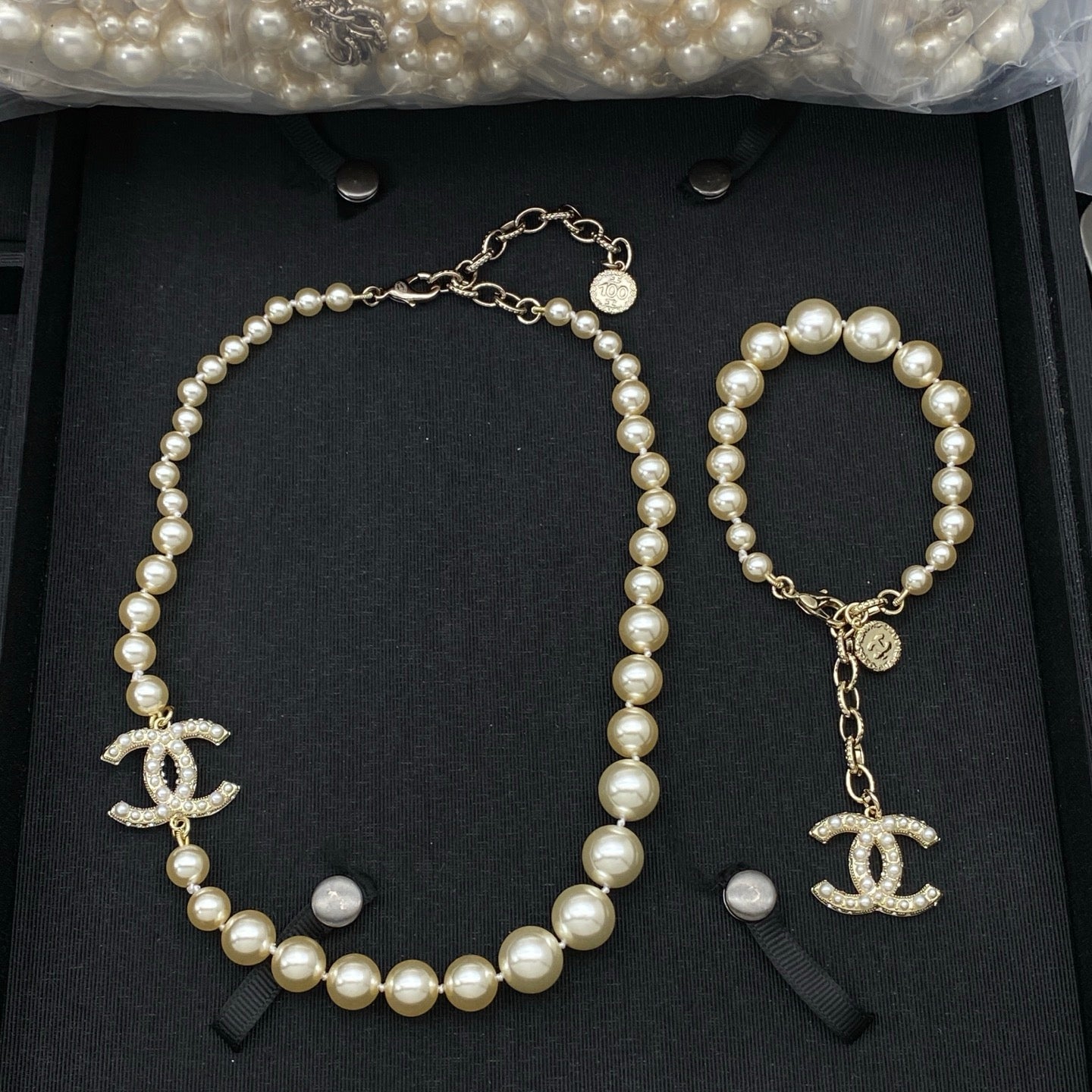 Chanel Pearl Necklace Bracelet